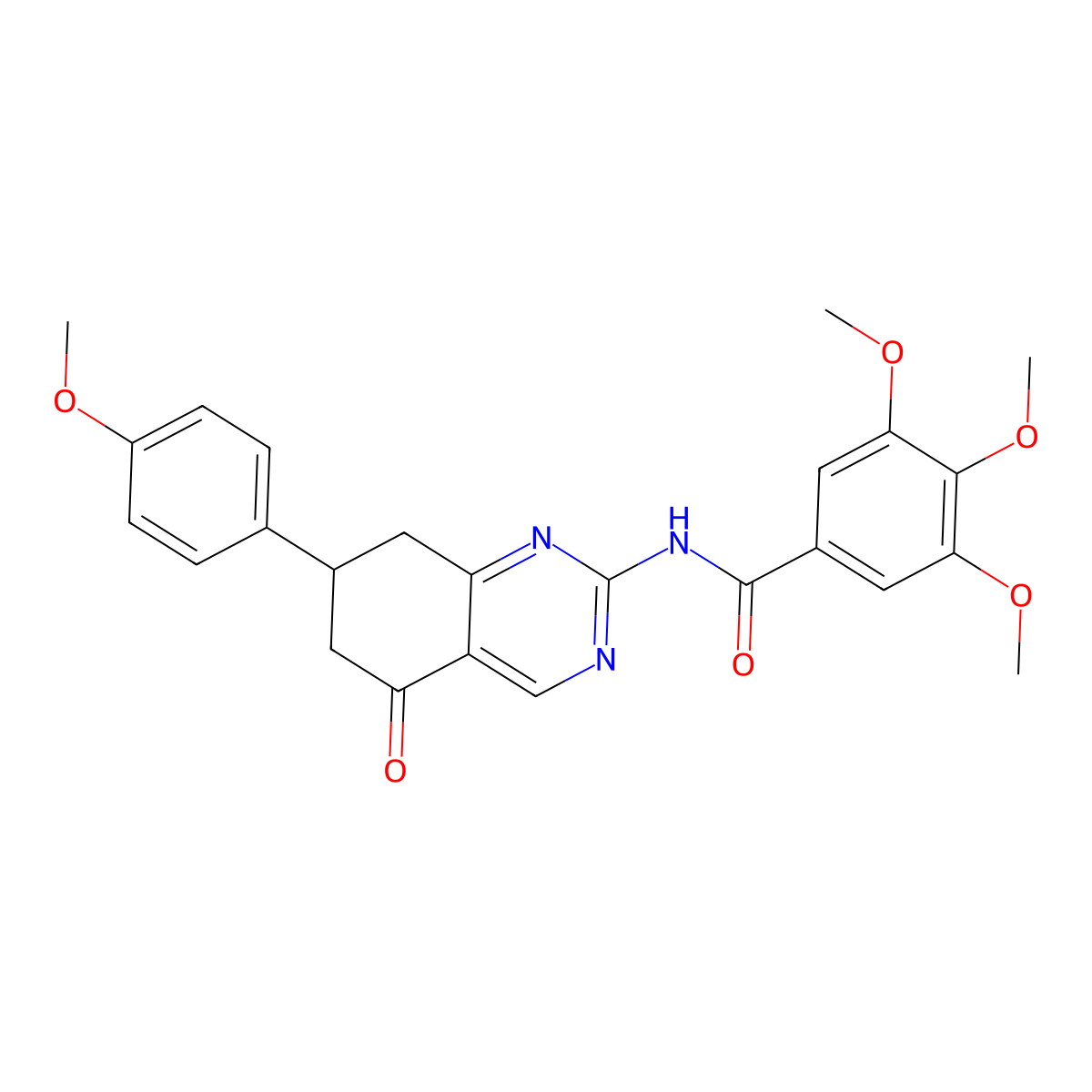 3,4,5-trimethoxy-N-[7-(4-methoxyphenyl)-5-oxo-5,6,7,8-tetrahydroquinazolin-2-yl]benzamide molecular structure, CAS 858758-38-0