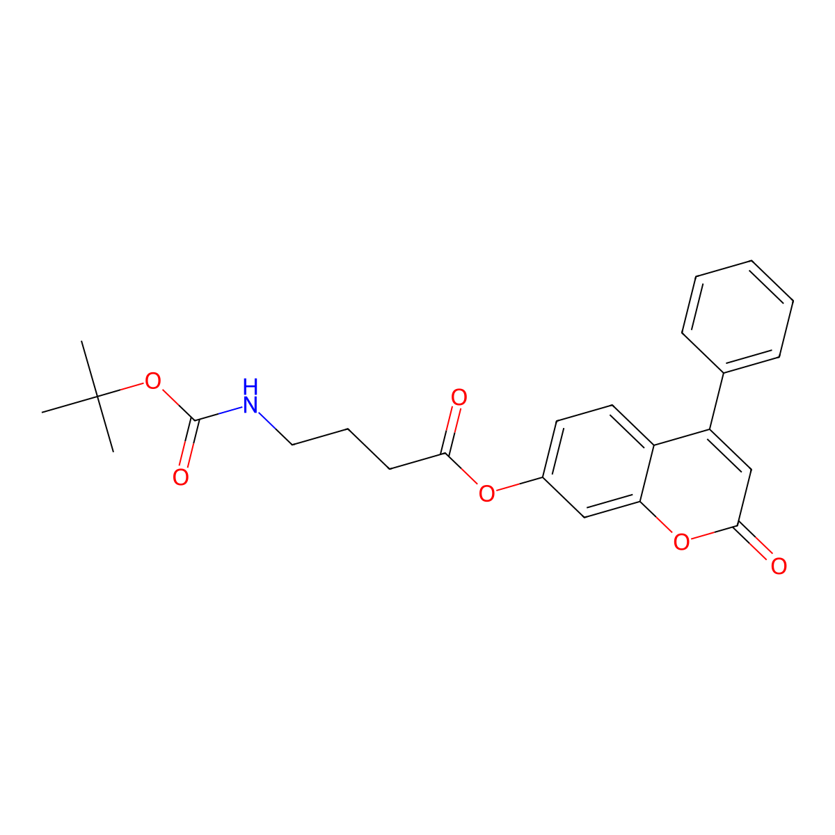 2-oxo-4-phenyl-2H-chromen-7-yl 4-[(tert-butoxycarbonyl)amino]butanoate molecular structure, CAS 858758-43-7