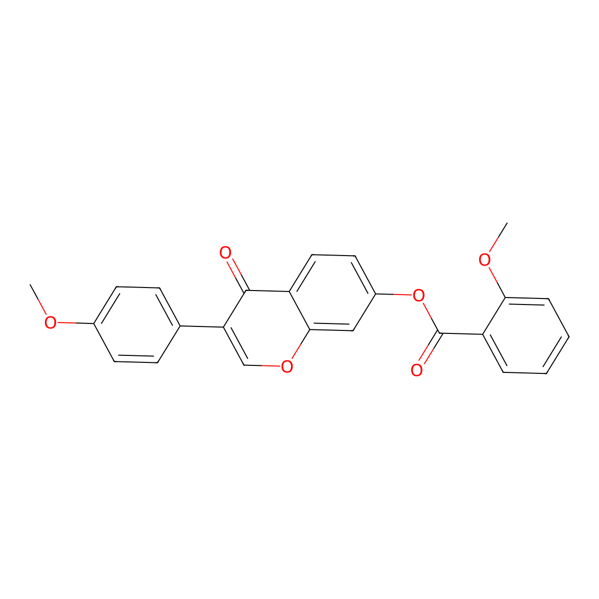 3-(4-methoxyphenyl)-4-oxo-4H-chromen-7-yl 2-methoxybenzoate molecular structure, CAS 858758-57-3
