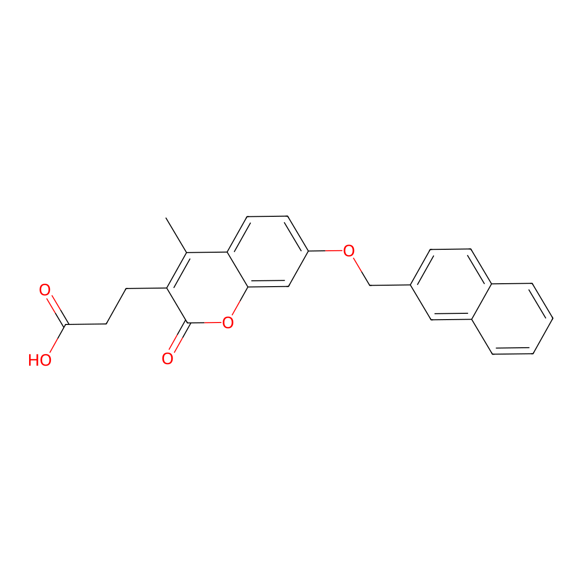 3-[4-methyl-7-(2-naphthylmethoxy)-2-oxo-2H-chromen-3-yl]propanoic acid molecular structure, CAS 858758-64-2