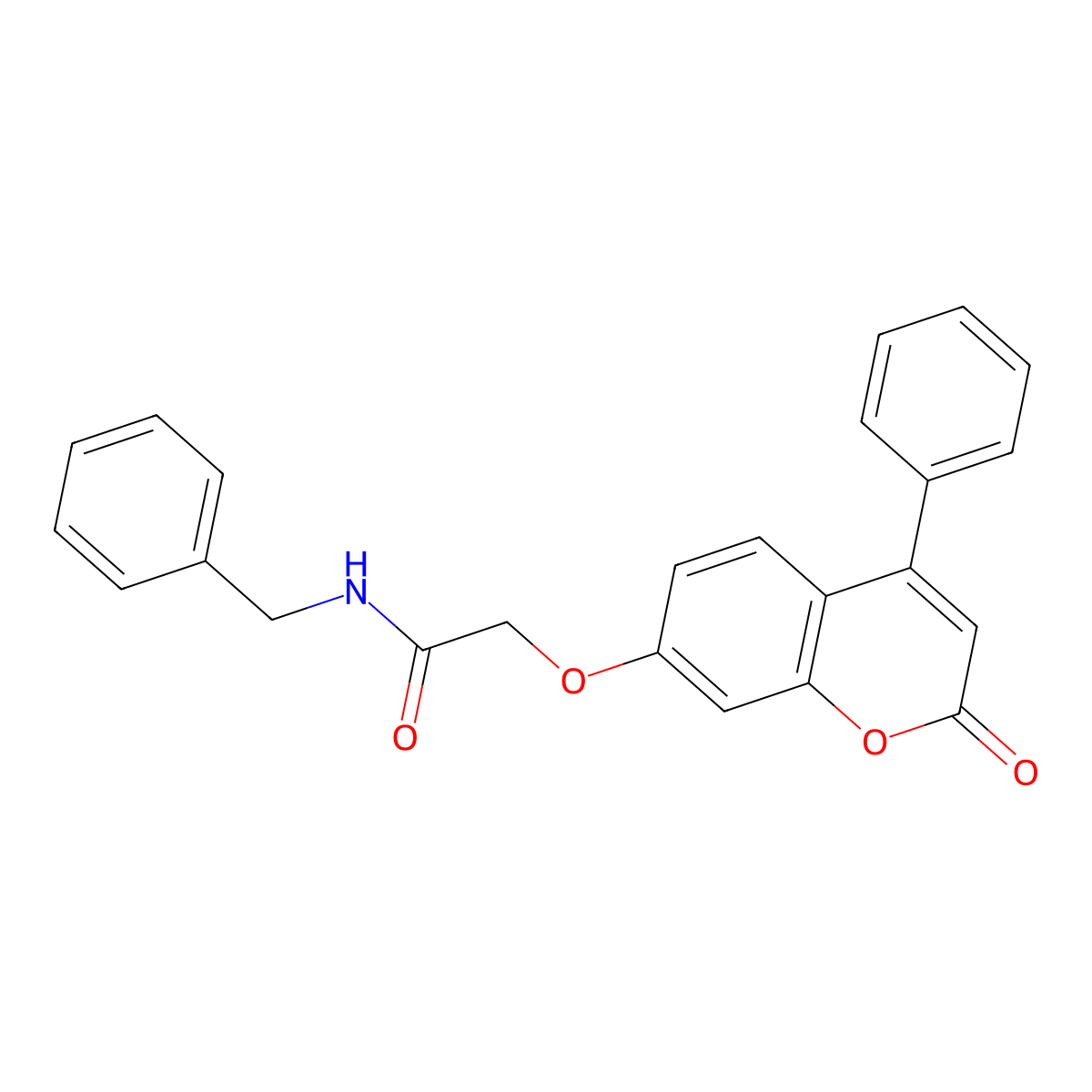 N-benzyl-2-((2-oxo-4-phenyl-2H-chromen-7-yl)oxy)acetamide molecular structure, CAS 858759-11-2