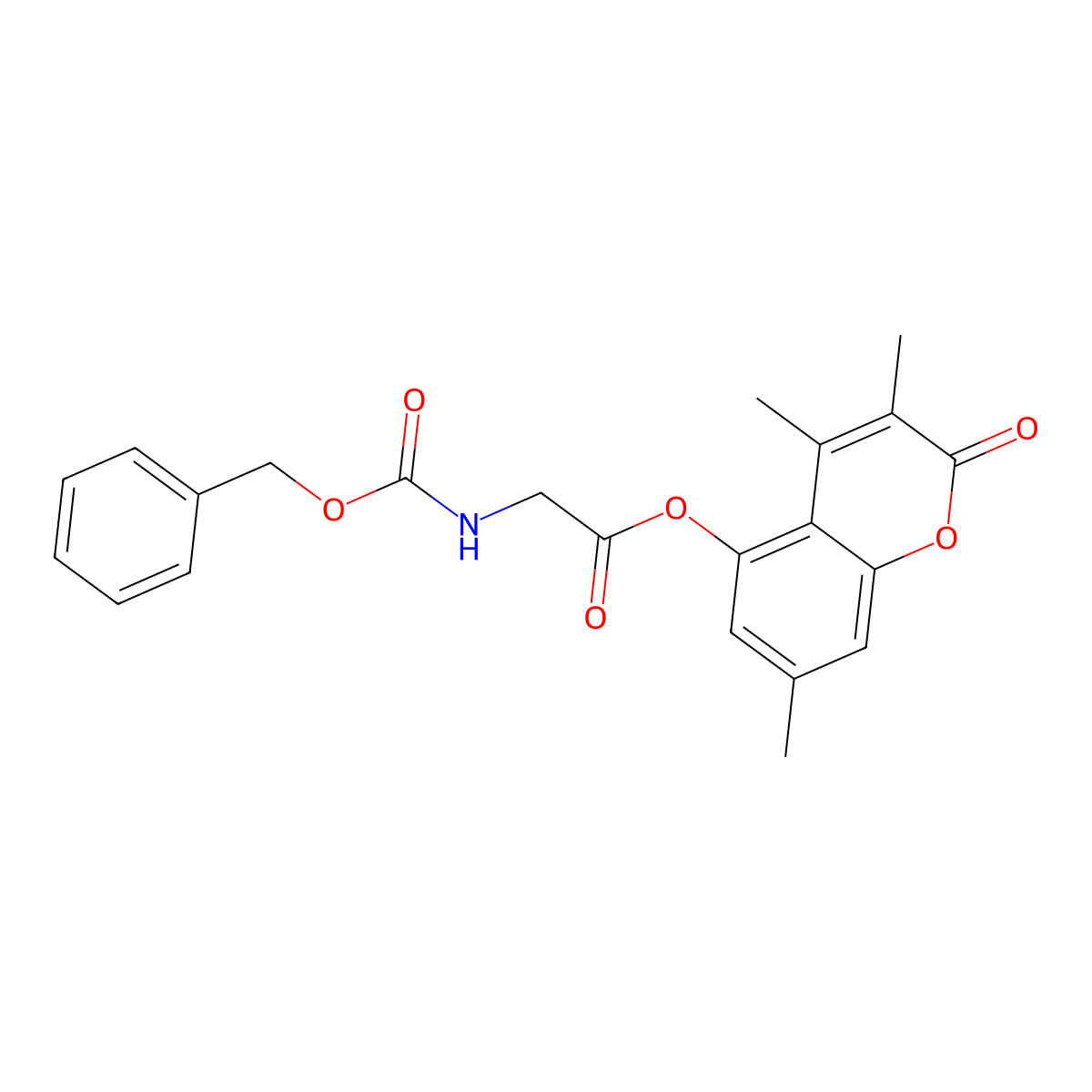 3,4,7-trimethyl-2-oxo-2H-chromen-5-yl N-[(benzyloxy)carbonyl]glycinate molecular structure, CAS 858759-36-1