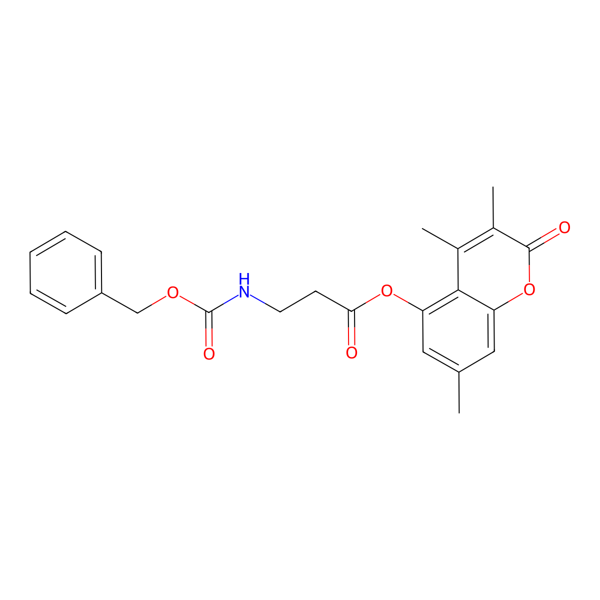 3,4,7-trimethyl-2-oxo-2H-chromen-5-yl N-[(benzyloxy)carbonyl]-beta-alaninate molecular structure, CAS 858759-59-8