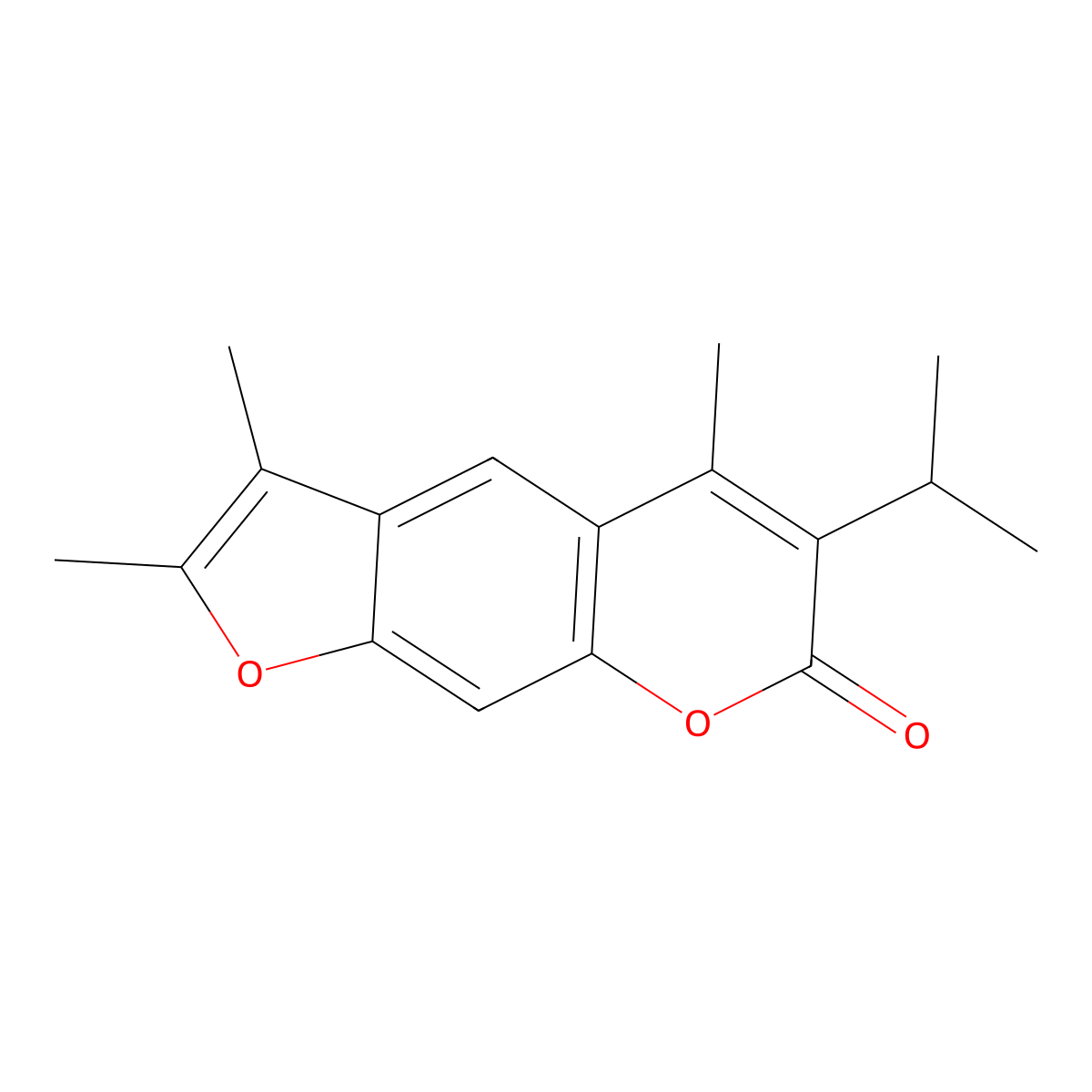 6-isopropyl-2,3,5-trimethyl-7H-furo[3,2-g]chromen-7-one molecular structure, CAS 858759-64-5