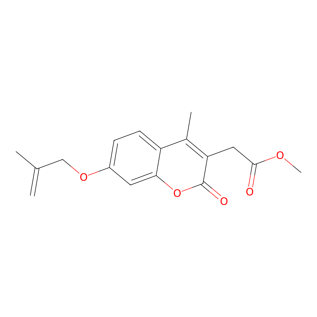 methyl 2-{4-methyl-7-[(2-methylallyl)oxy]-2-oxo-2H-chromen-3-yl}acetate molecular structure, CAS 858759-68-9