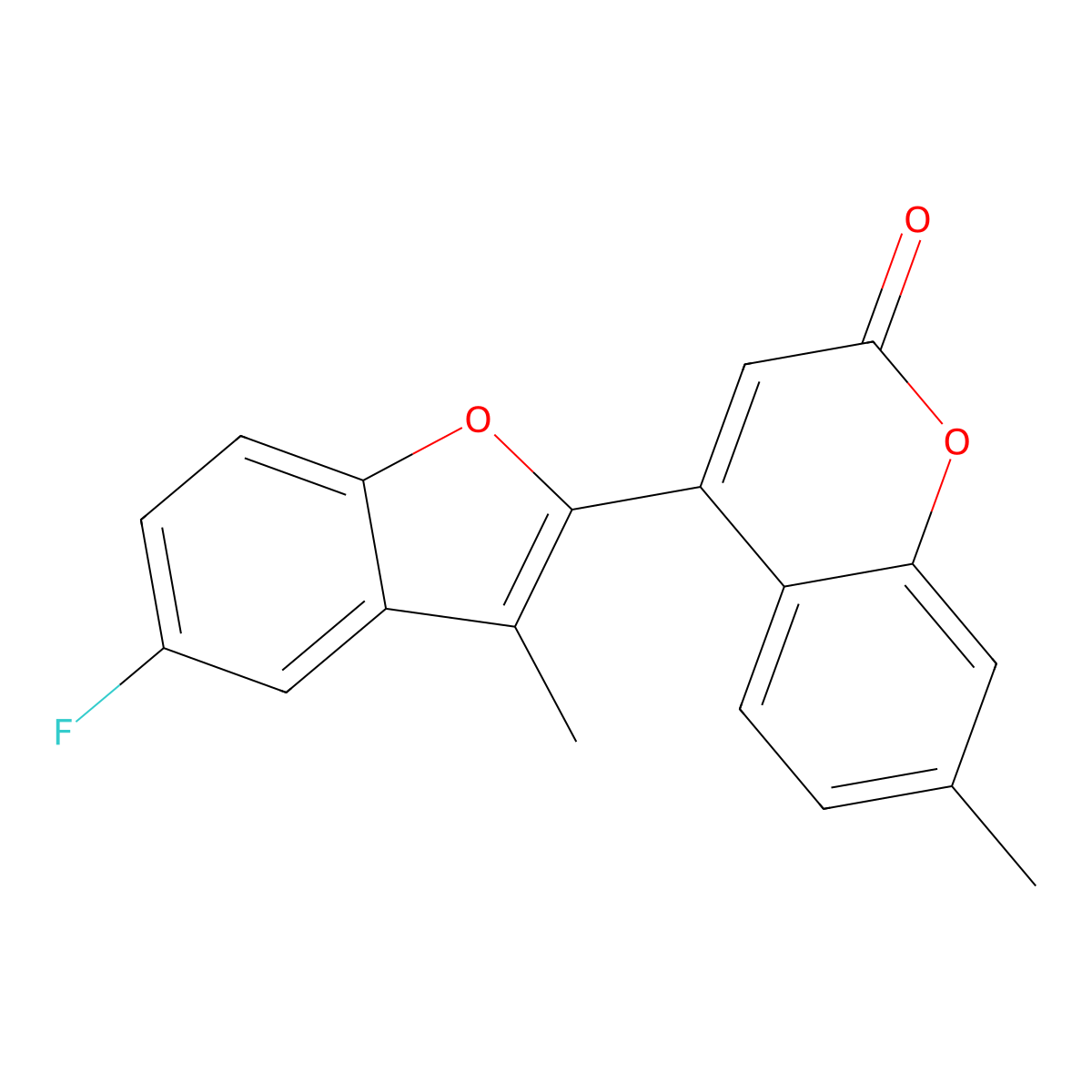 4-(5-fluoro-3-methylbenzofuran-2-yl)-7-methyl-2H-chromen-2-one molecular structure, CAS 858759-69-0