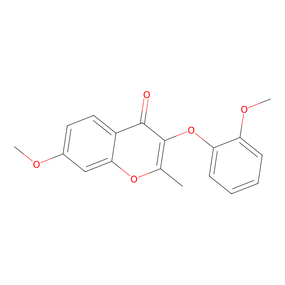 7-methoxy-3-(2-methoxyphenoxy)-2-methyl-4H-chromen-4-one molecular structure, CAS 858759-86-1