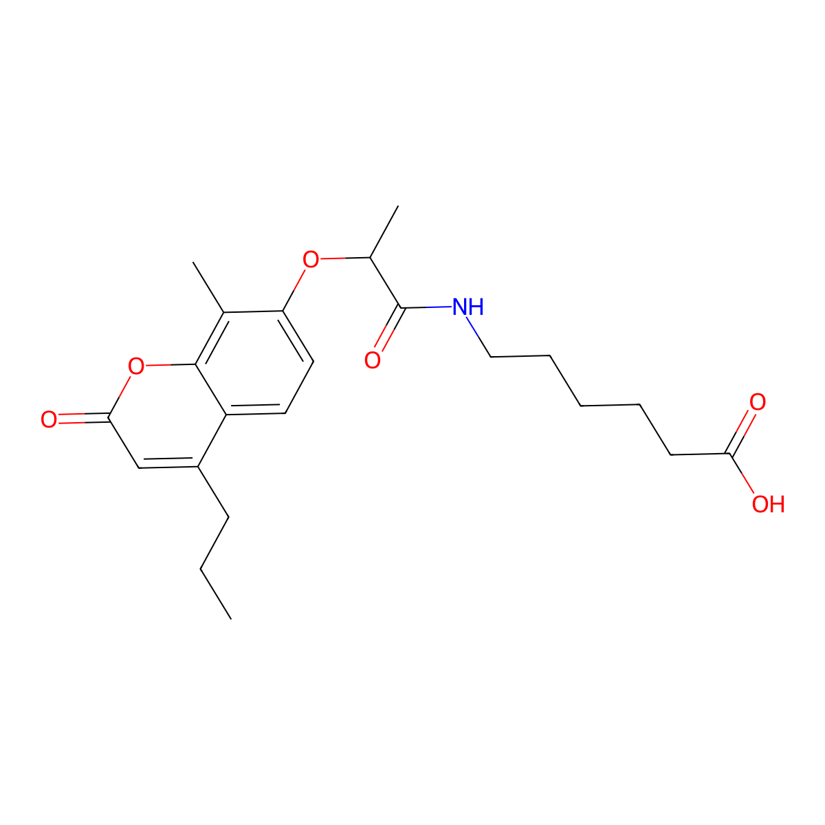 6-({2-[(8-methyl-2-oxo-4-propyl-2H-chromen-7-yl)oxy]propanoyl}amino)hexanoic acid molecular structure, CAS 858760-10-8