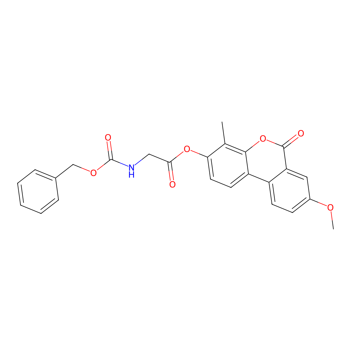 8-methoxy-4-methyl-6-oxo-6H-benzo[c]chromen-3-yl N-[(benzyloxy)carbonyl]glycinate molecular structure, CAS 858760-16-4
