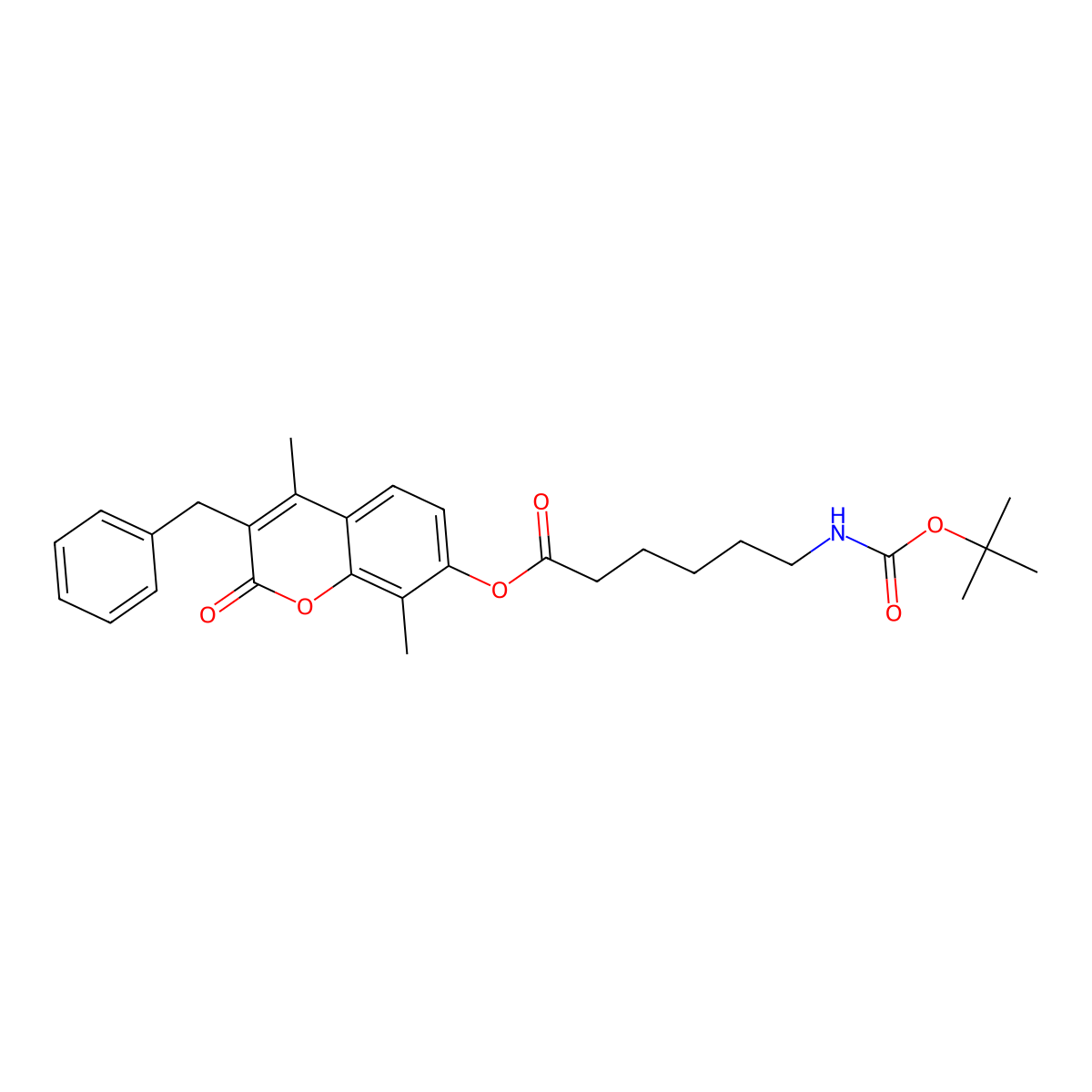 3-benzyl-4,8-dimethyl-2-oxo-2H-chromen-7-yl 6-[(tert-butoxycarbonyl)amino]hexanoate molecular structure, CAS 858760-32-4