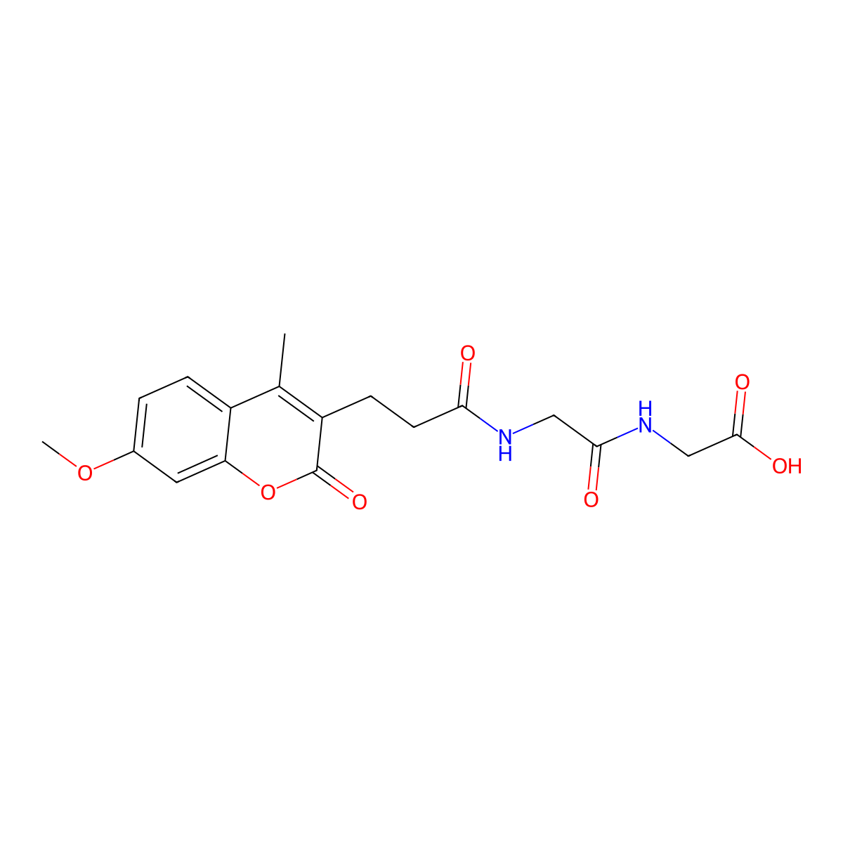 N-[3-(7-methoxy-4-methyl-2-oxo-2H-chromen-3-yl)propanoyl]glycylglycine molecular structure, CAS 858760-74-4