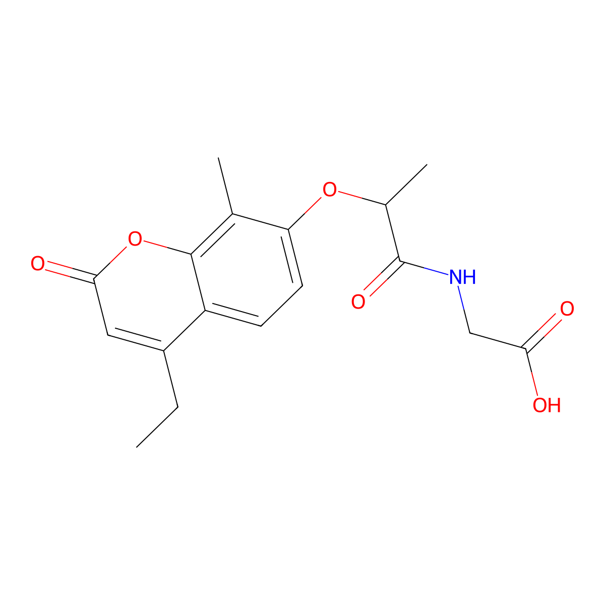 N-{2-[(4-ethyl-8-methyl-2-oxo-2H-chromen-7-yl)oxy]propanoyl}glycine molecular structure, CAS 858761-01-0