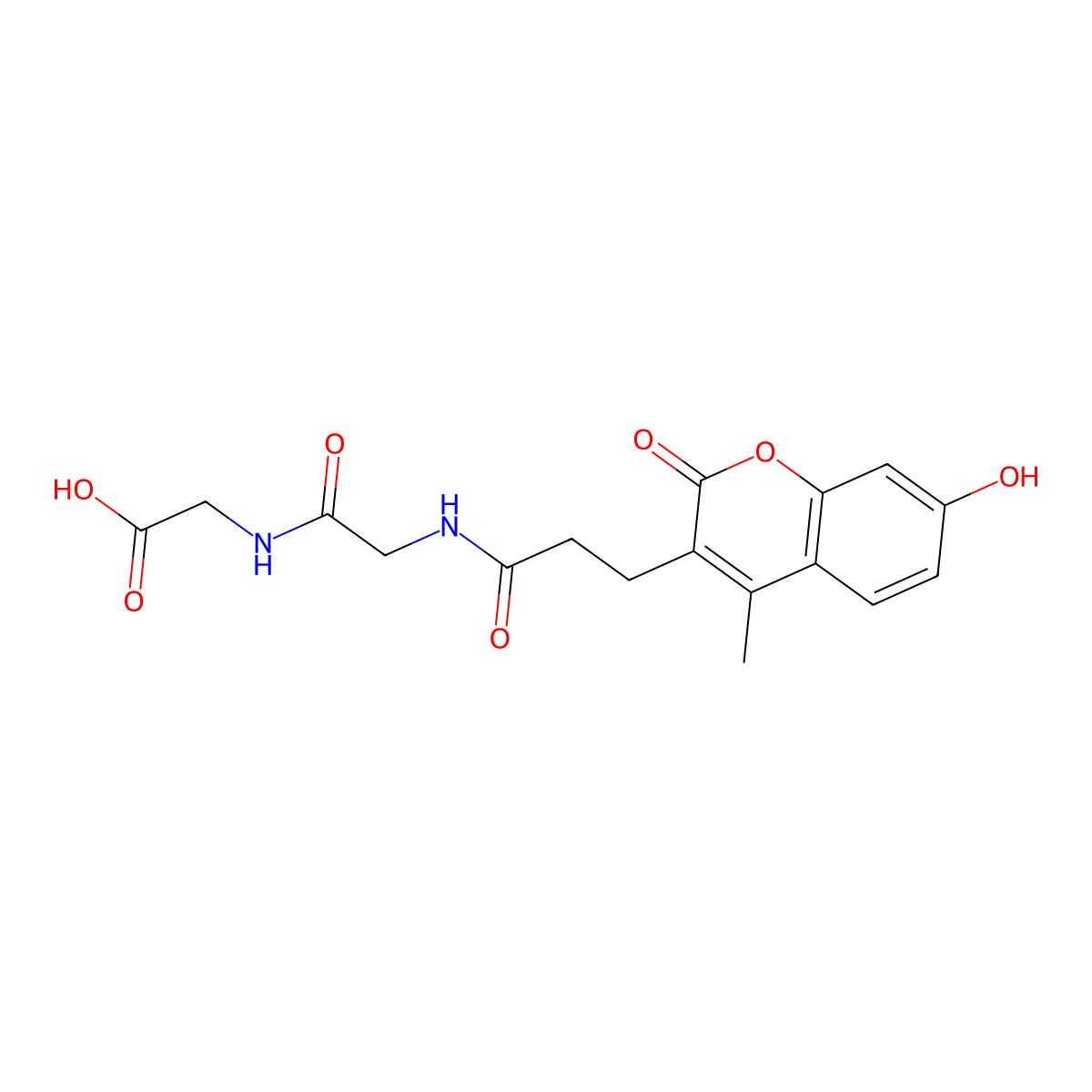 N-[3-(7-hydroxy-4-methyl-2-oxo-2H-chromen-3-yl)propanoyl]glycylglycine molecular structure, CAS 858761-09-8