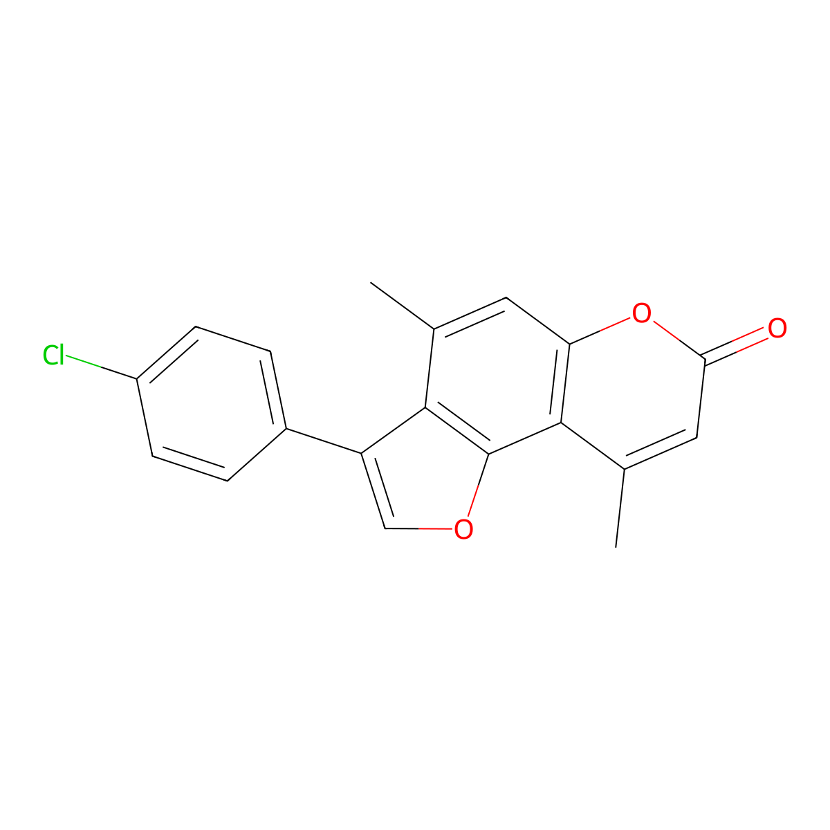 3-(4-chlorophenyl)-4,9-dimethyl-7H-furo[2,3-f]chromen-7-one molecular structure, CAS 858761-11-2