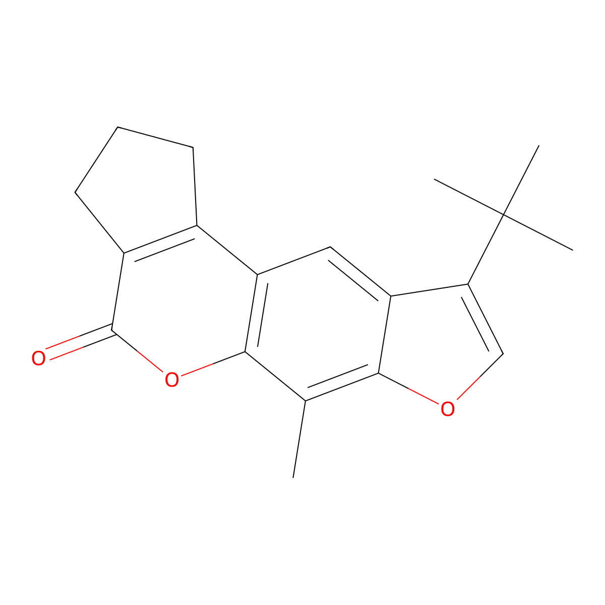 9-tert-butyl-6-methyl-2,3-dihydrocyclopenta[c]furo[3,2-g]chromen-4(1H)-one molecular structure, CAS 858761-44-1