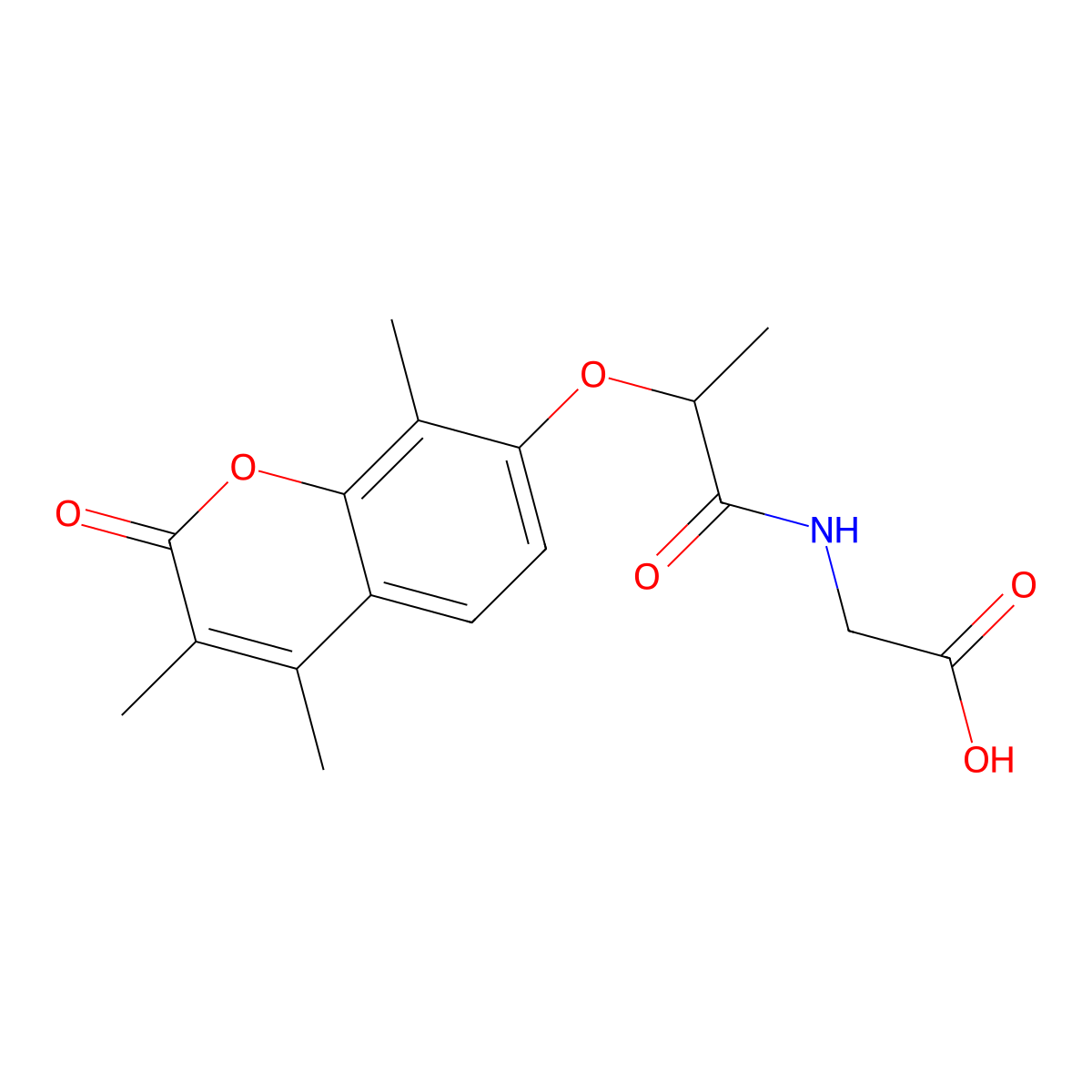 N-{2-[(3,4,8-trimethyl-2-oxo-2H-chromen-7-yl)oxy]propanoyl}glycine molecular structure, CAS 858762-21-7