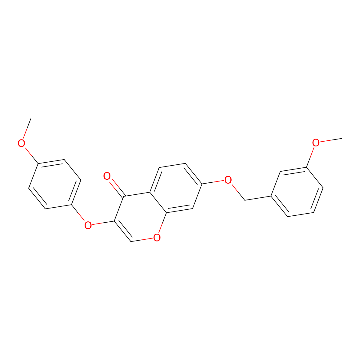 7-((3-methoxybenzyl)oxy)-3-(4-methoxyphenoxy)-4H-chromen-4-one molecular structure, CAS 858762-23-9