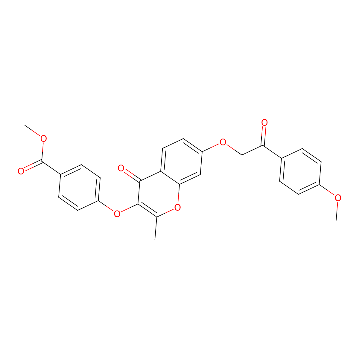 methyl 4-({7-[2-(4-methoxyphenyl)-2-oxoethoxy]-2-methyl-4-oxo-4H-chromen-3-yl}oxy)benzoate molecular structure, CAS 858762-41-1
