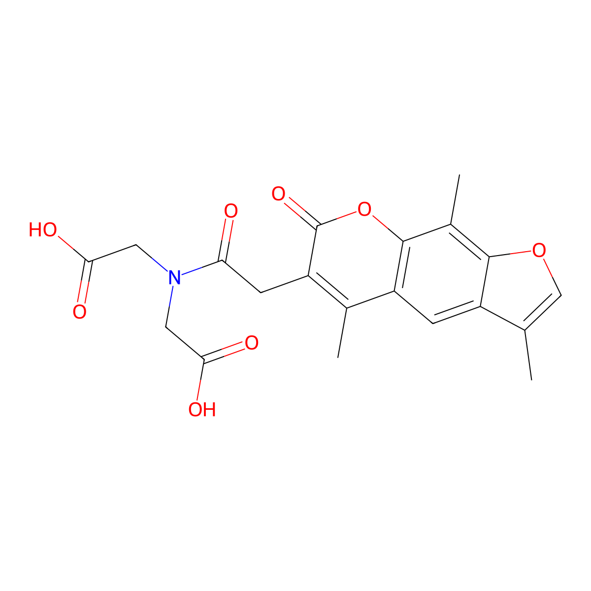 N-(carboxymethyl)-N-[(3,5,9-trimethyl-7-oxo-7H-furo[3,2-g]chromen-6-yl)acetyl]glycine molecular structure, CAS 858762-43-3