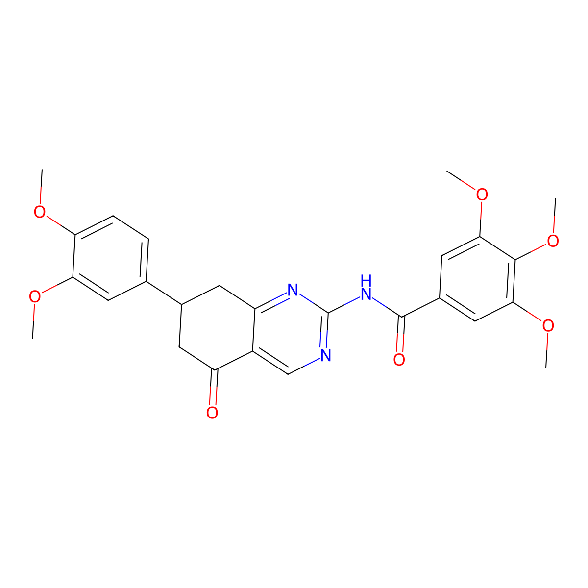 N-(7-(3,4-dimethoxyphenyl)-5-oxo-5,6,7,8-tetrahydroquinazolin-2-yl)-3,4,5-trimethoxybenzamide molecular structure, CAS 858762-78-4