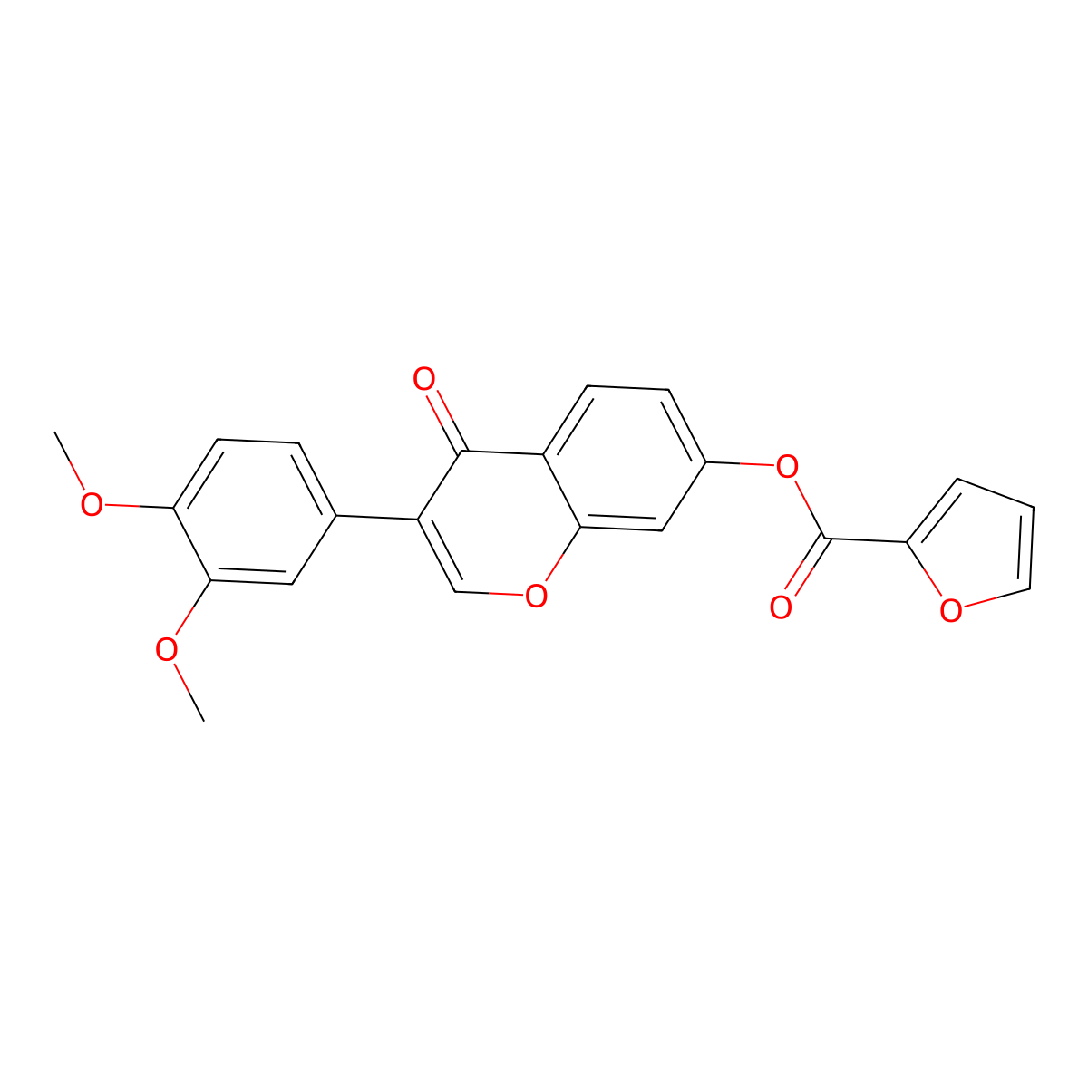 3-(3,4-dimethoxyphenyl)-4-oxo-4H-chromen-7-yl furan-2-carboxylate molecular structure, CAS 858762-85-3