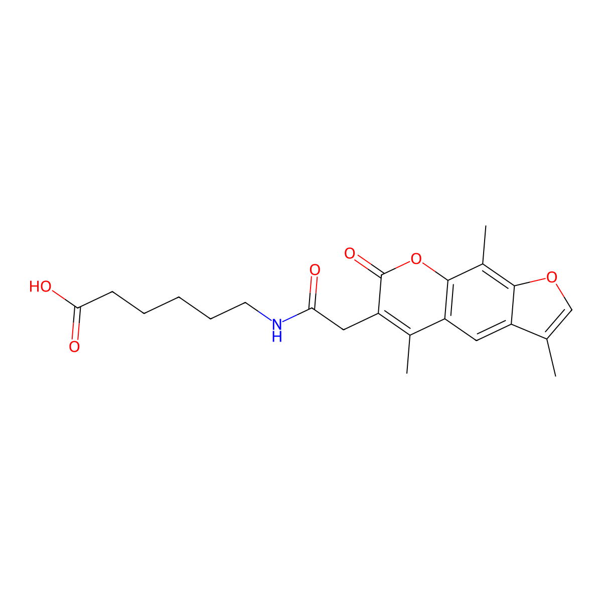 6-{[(3,5,9-trimethyl-7-oxo-7H-furo[3,2-g]chromen-6-yl)acetyl]amino}hexanoic acid molecular structure, CAS 858763-00-5