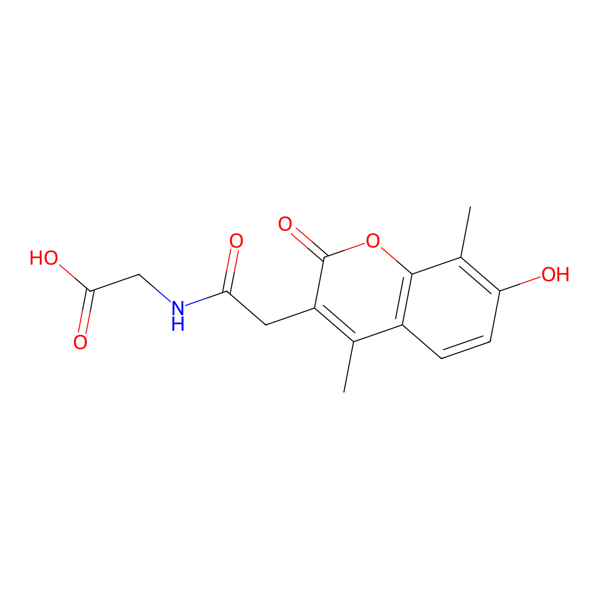 N-[(7-hydroxy-4,8-dimethyl-2-oxo-2H-chromen-3-yl)acetyl]glycine molecular structure, CAS 858763-10-7
