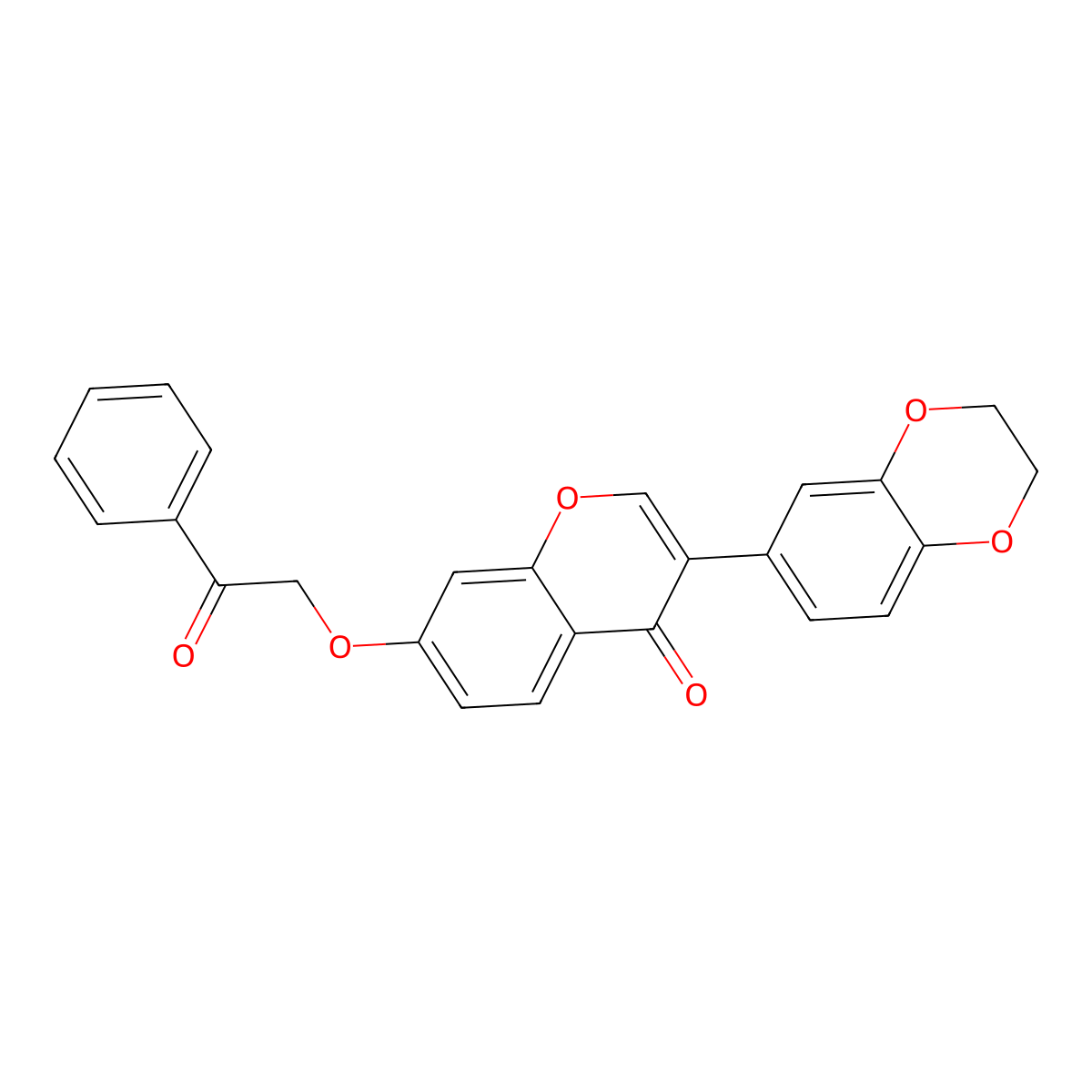 3-(2,3-dihydro-1,4-benzodioxin-6-yl)-7-(2-oxo-2-phenylethoxy)-4H-chromen-4-one molecular structure, CAS 858763-23-2