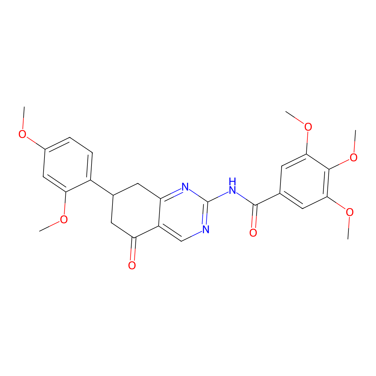 N-(7-(2,4-dimethoxyphenyl)-5-oxo-5,6,7,8-tetrahydroquinazolin-2-yl)-3,4,5-trimethoxybenzamide molecular structure, CAS 858763-74-3