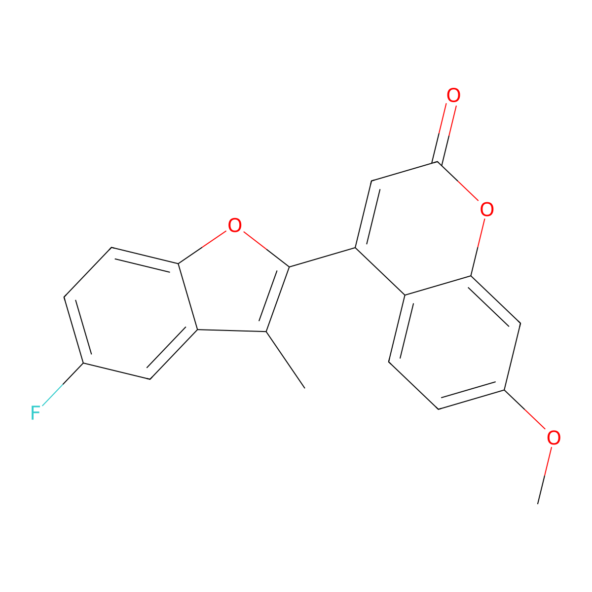 4-(5-Fluoro-3-methyl-1-benzofuran-2-yl)-7-methoxychromen-2-one molecular structure, CAS 858764-05-3