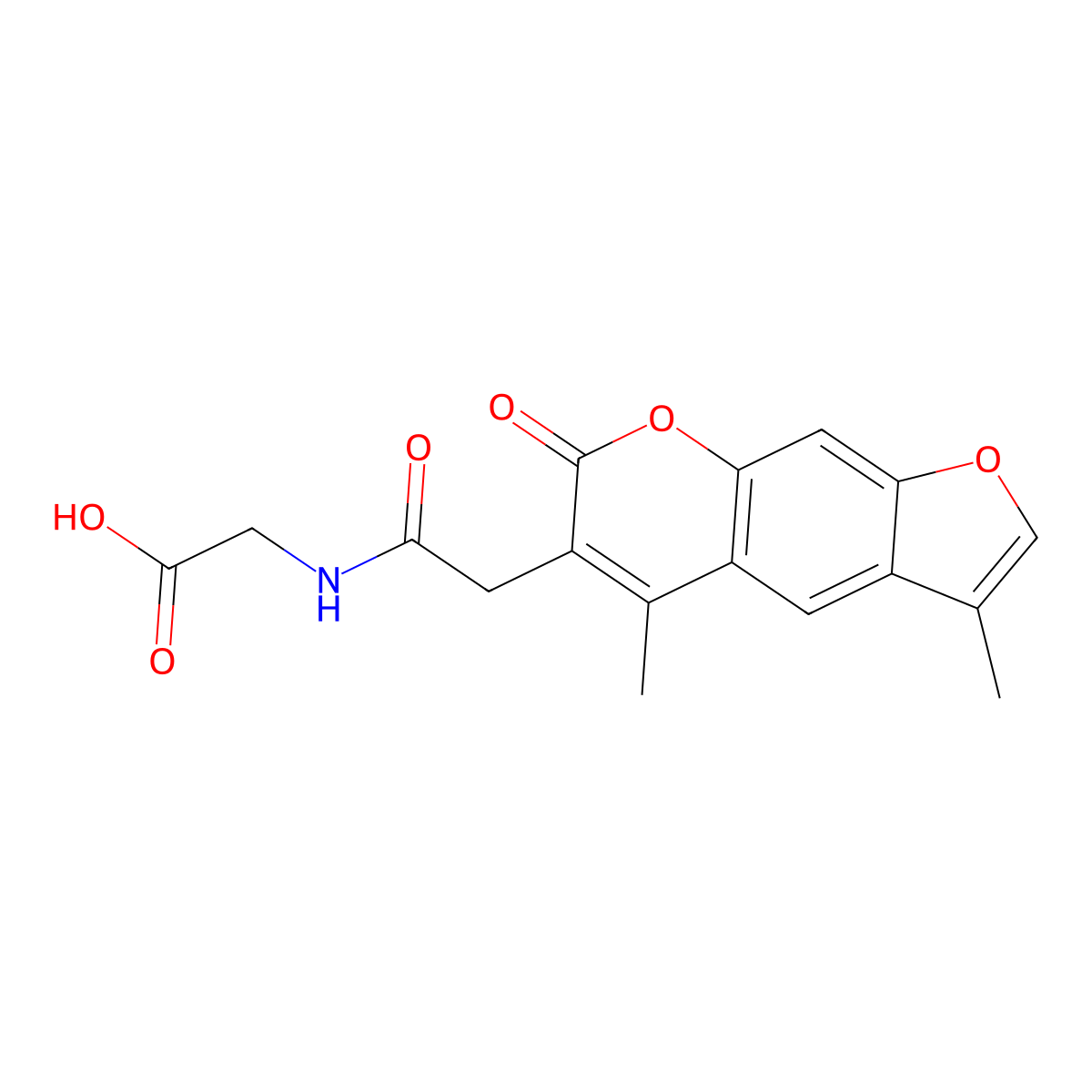 N-[(3,5-dimethyl-7-oxo-7H-furo[3,2-g]chromen-6-yl)acetyl]glycine molecular structure, CAS 858764-07-5