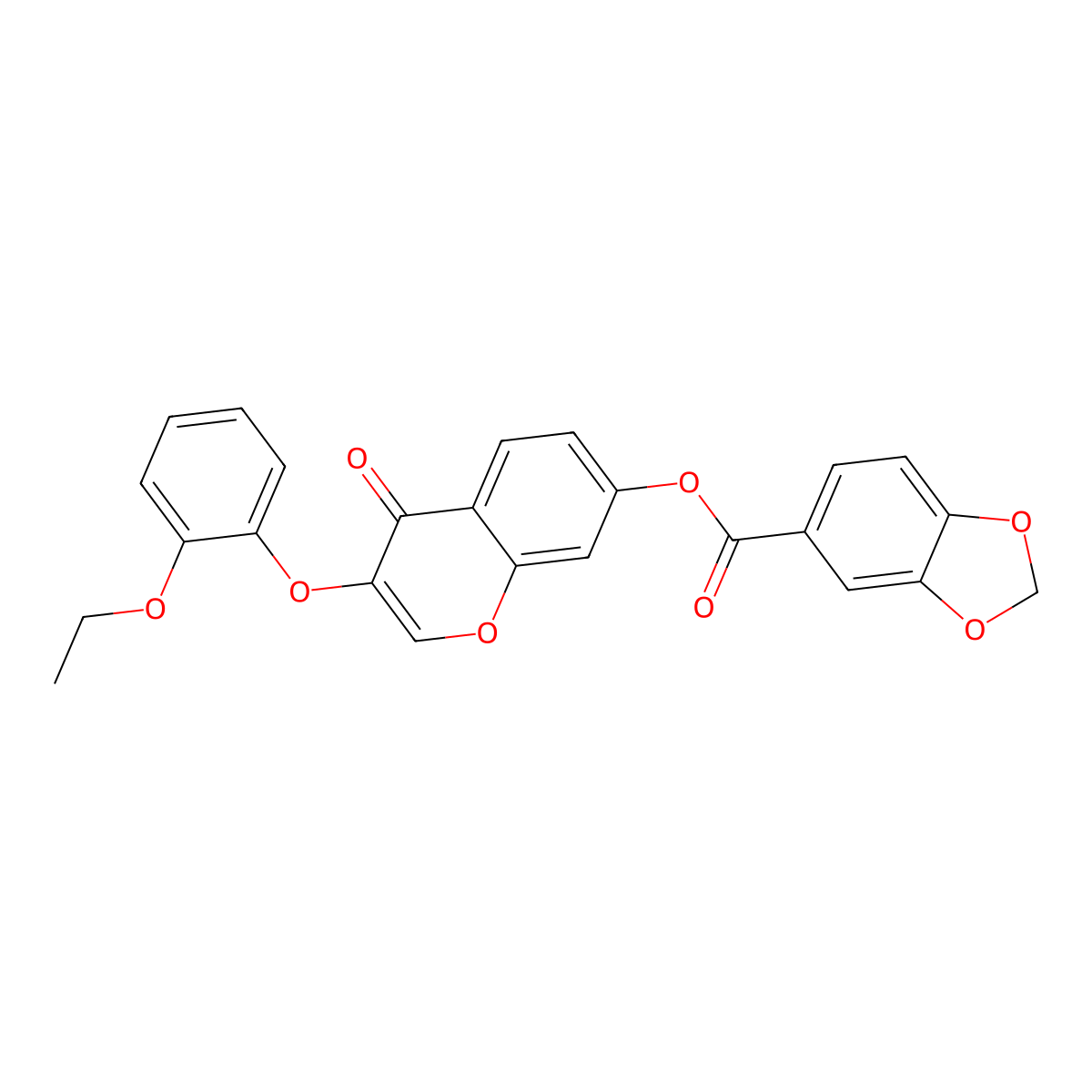 3-(2-ethoxyphenoxy)-4-oxo-4H-chromen-7-yl 1,3-benzodioxole-5-carboxylate molecular structure, CAS 858764-16-6