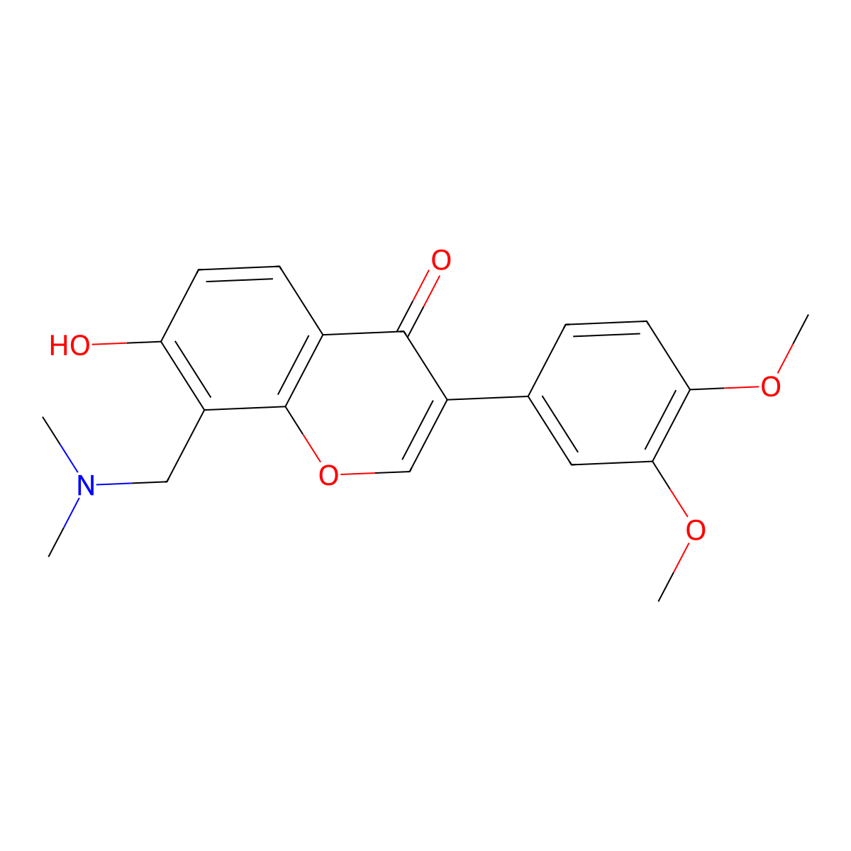 3-(3,4-dimethoxyphenyl)-8-((dimethylamino)methyl)-7-hydroxy-4H-chromen-4-one molecular structure, CAS 858764-21-3