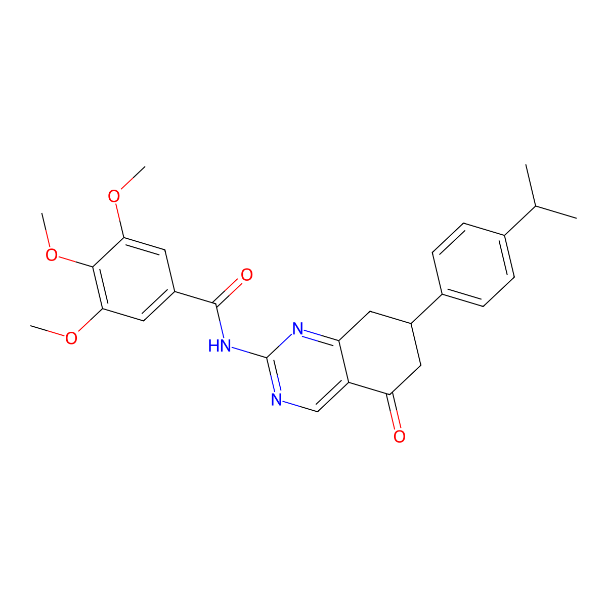 3,4,5-trimethoxy-N-{5-oxo-7-[4-(propan-2-yl)phenyl]-5,6,7,8-tetrahydroquinazolin-2-yl}benzamide molecular structure, CAS 858764-38-2