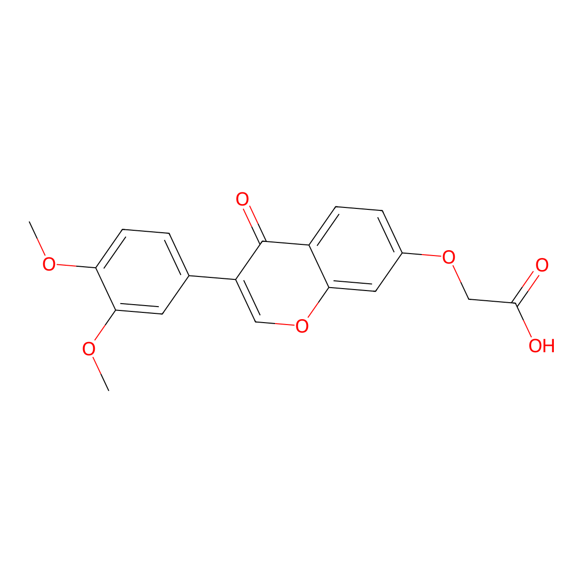 2-((3-(3,4-dimethoxyphenyl)-4-oxo-4H-chromen-7-yl)oxy)acetic acid molecular structure, CAS 858764-48-4