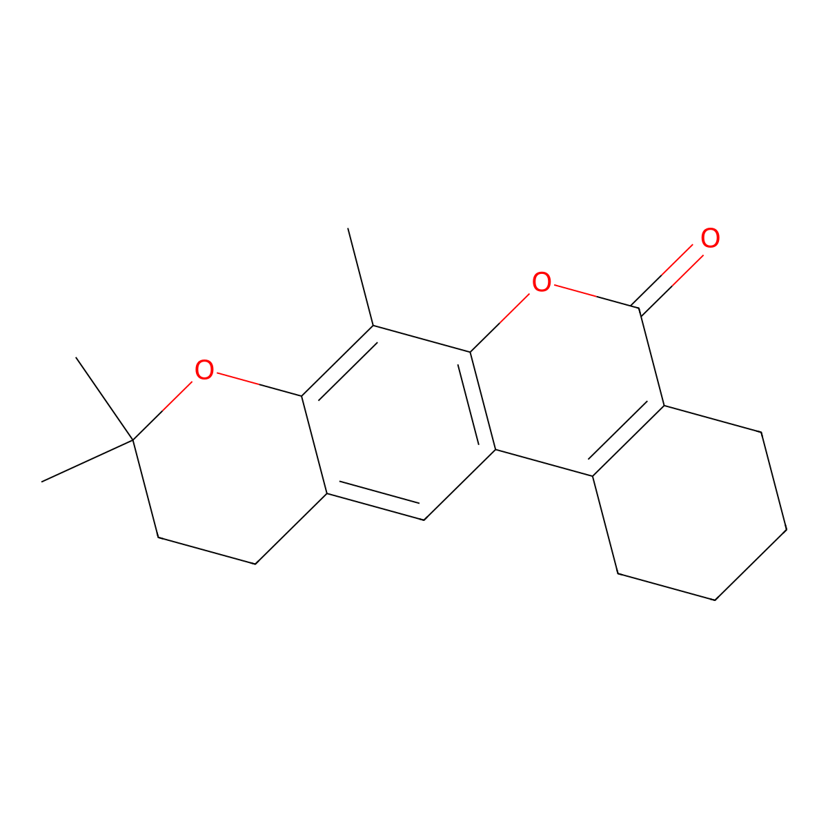 7,9,9-Trimethyl-1,2,3,4,10,11-hexahydrobenzo[c]pyrano[3,2-g]chromen-5-one molecular structure, CAS 858765-09-0
