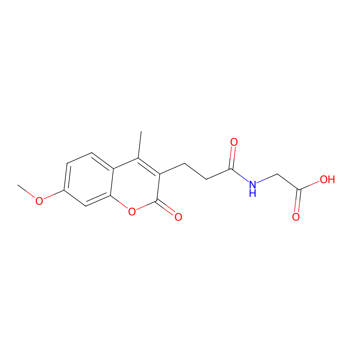 N-[3-(7-methoxy-4-methyl-2-oxo-2H-chromen-3-yl)propanoyl]glycine molecular structure, CAS 858765-23-8