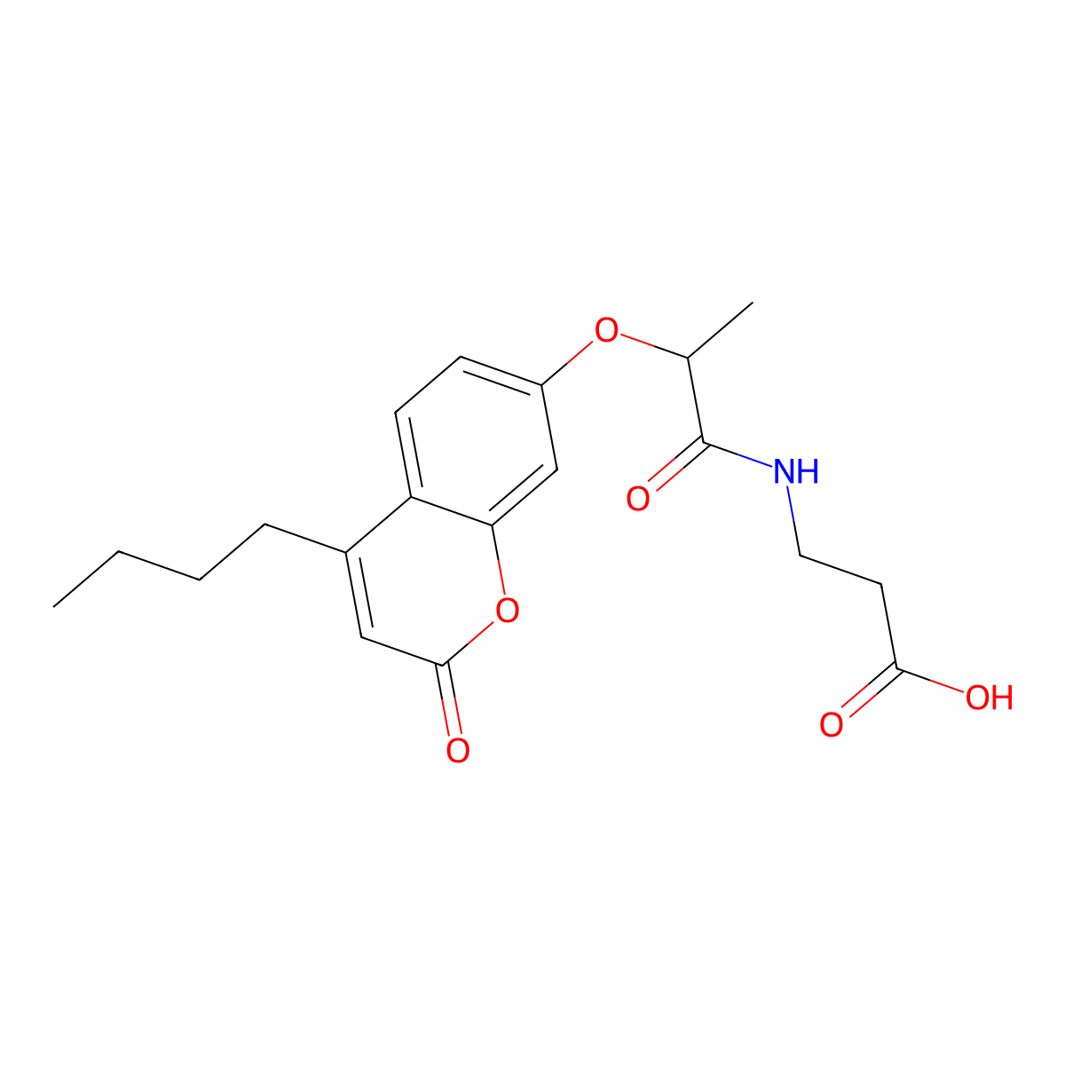 N-{2-[(4-butyl-2-oxo-2H-chromen-7-yl)oxy]propanoyl}-beta-alanine molecular structure, CAS 858765-30-7