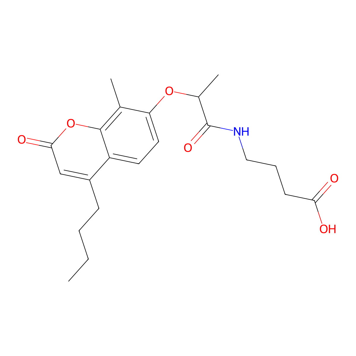 4-({2-[(4-butyl-8-methyl-2-oxo-2H-chromen-7-yl)oxy]propanoyl}amino)butanoic acid molecular structure, CAS 858765-41-0