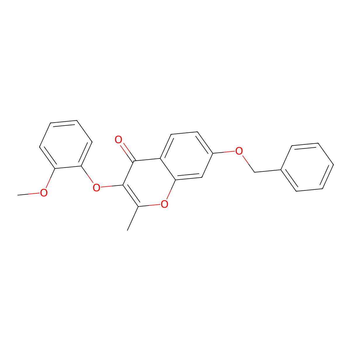 7-(benzyloxy)-3-(2-methoxyphenoxy)-2-methyl-4H-chromen-4-one molecular structure, CAS 858765-48-7