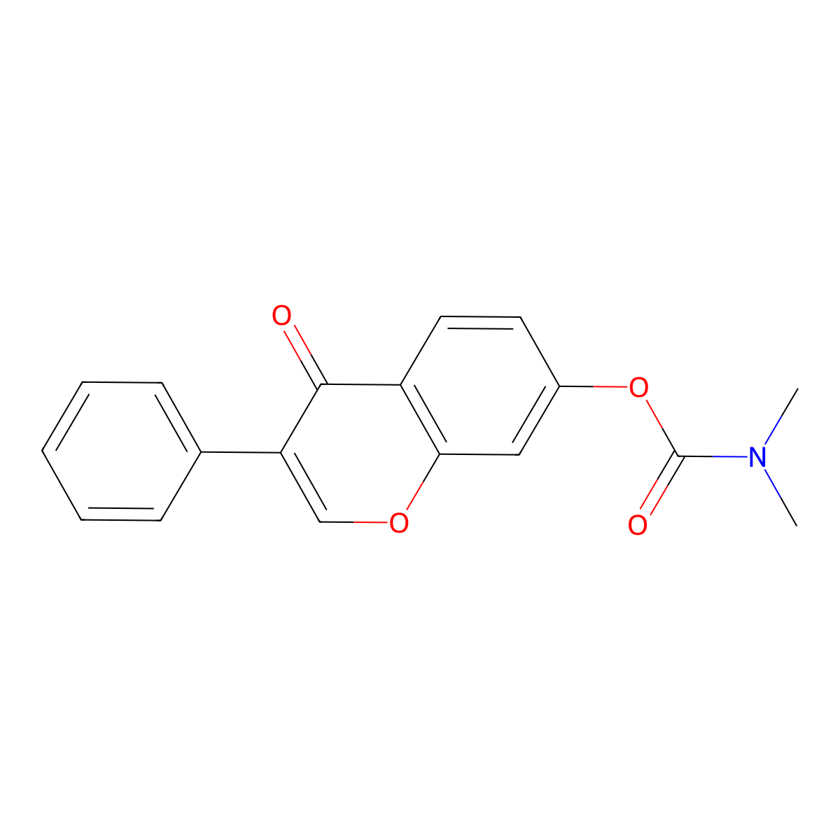 4-oxo-3-phenyl-4H-chromen-7-yl dimethylcarbamate molecular structure, CAS 858765-51-2