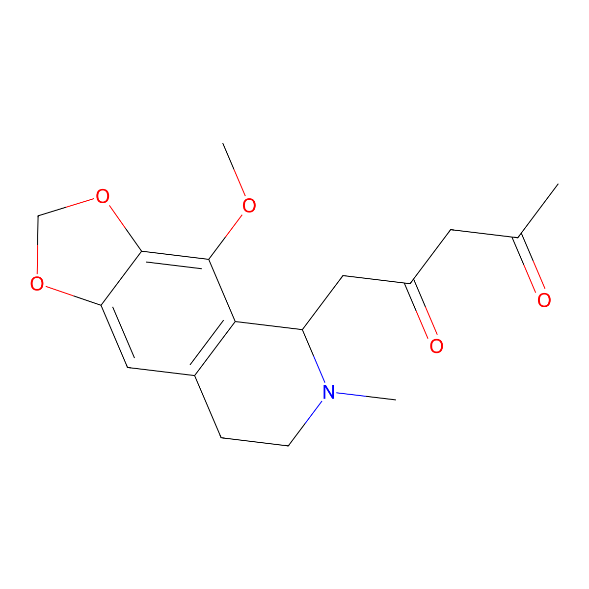 1-(4-Methoxy-6-methyl-5,6,7,8-tetrahydro-[1,3]dioxolo[4,5-g]isoquinolin-5-yl)pentane-2,4-dione molecular structure, CAS 858765-63-6