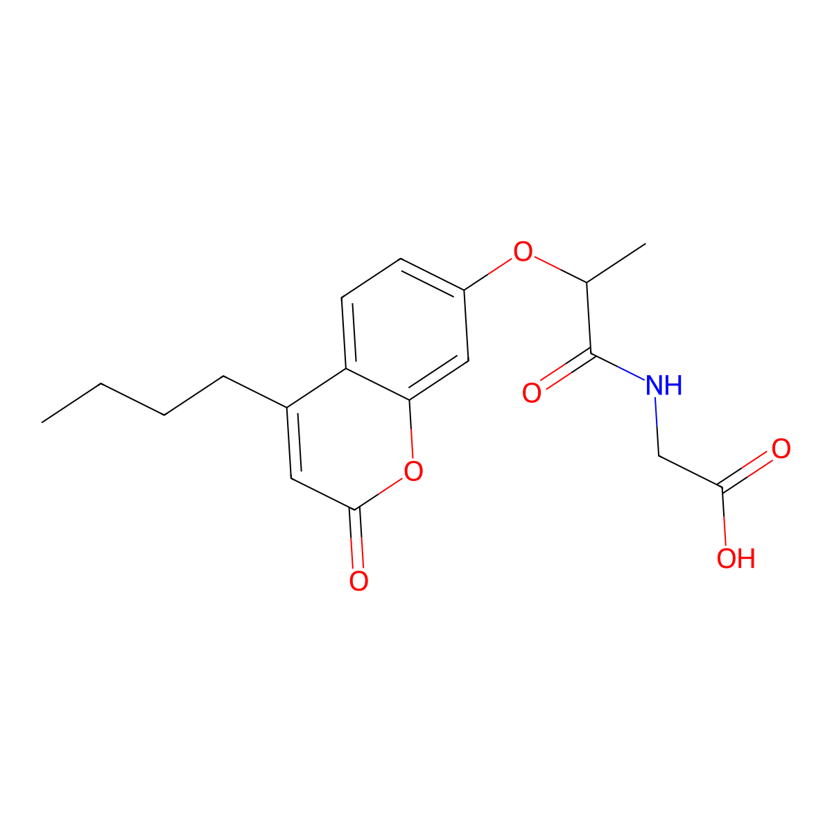 N-{2-[(4-butyl-2-oxo-2H-chromen-7-yl)oxy]propanoyl}glycine molecular structure, CAS 858765-66-9