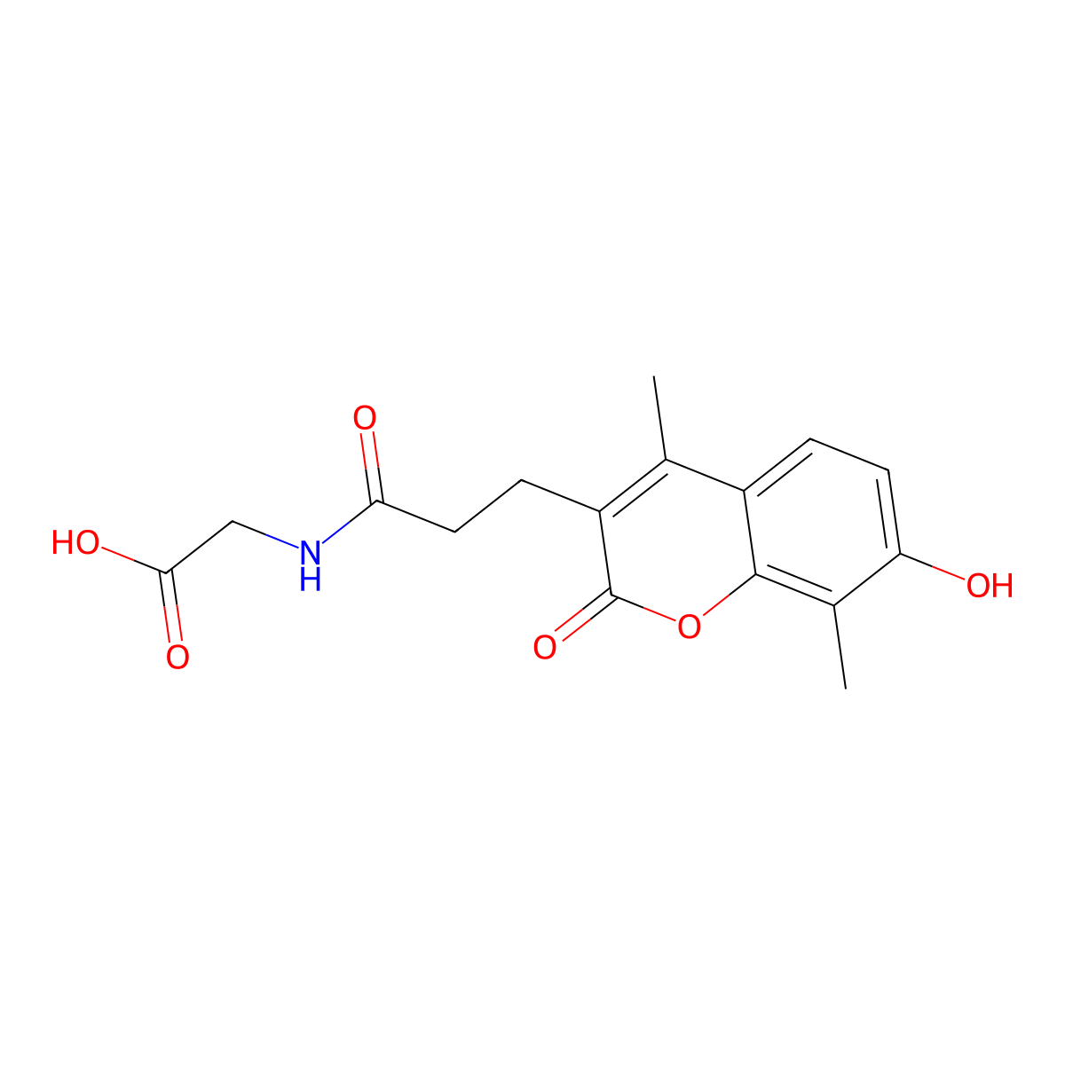 N-[3-(7-hydroxy-4,8-dimethyl-2-oxo-2H-chromen-3-yl)propanoyl]glycine molecular structure, CAS 858766-02-6