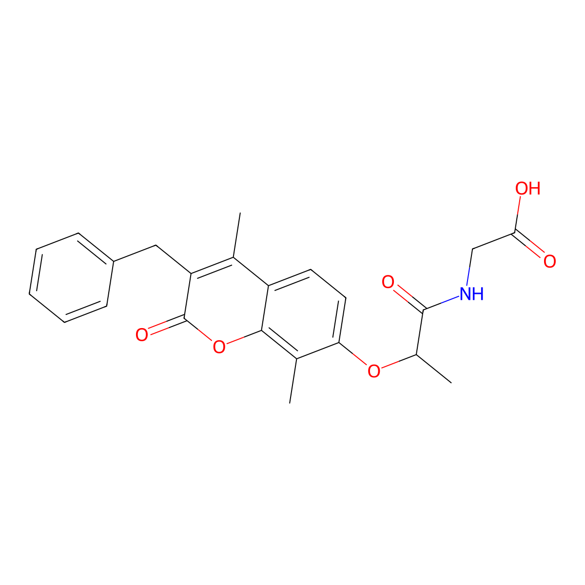 N-{2-[(3-benzyl-4,8-dimethyl-2-oxo-2H-chromen-7-yl)oxy]propanoyl}glycine molecular structure, CAS 858766-09-3