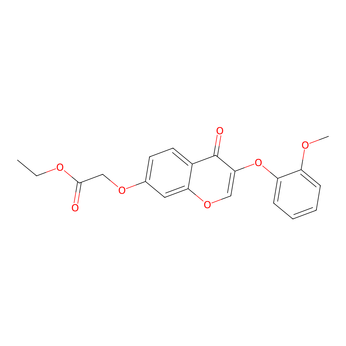 ethyl 2-((3-(2-methoxyphenoxy)-4-oxo-4H-chromen-7-yl)oxy)acetate molecular structure, CAS 858766-14-0