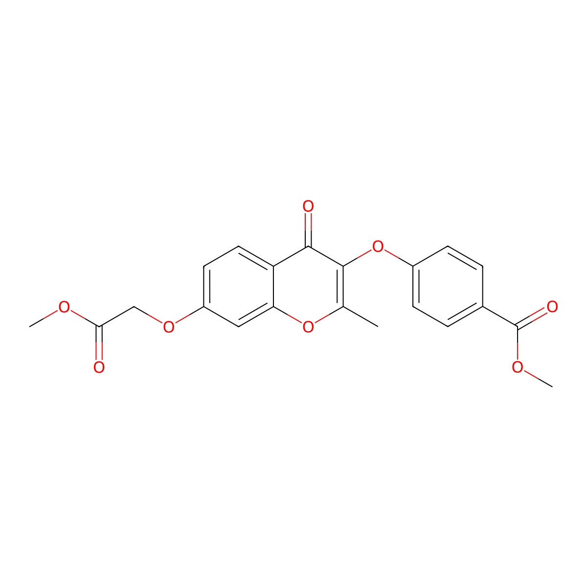 methyl 4-{[7-(2-methoxy-2-oxoethoxy)-2-methyl-4-oxo-4H-chromen-3-yl]oxy}benzoate molecular structure, CAS 858766-15-1