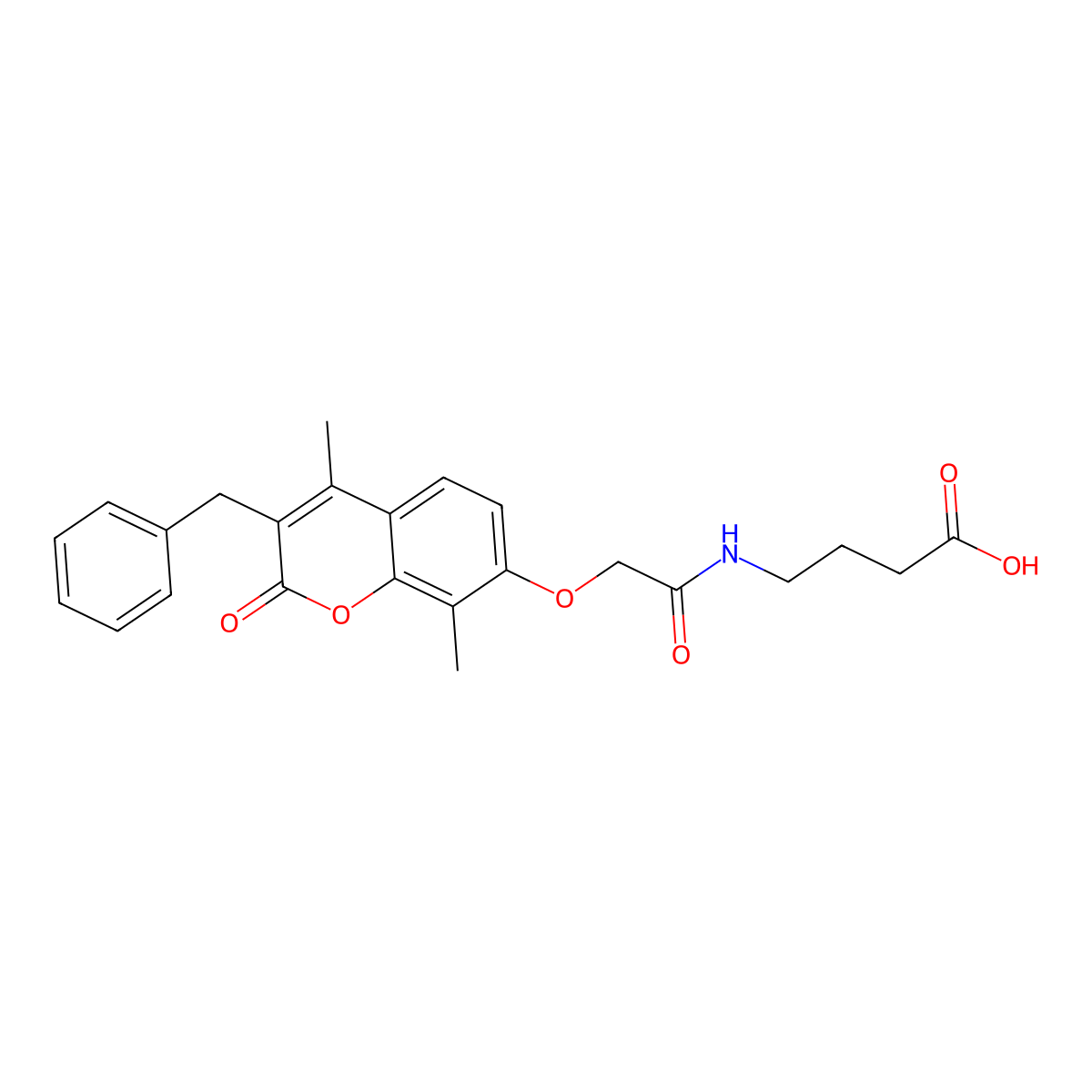 4-({[(3-benzyl-4,8-dimethyl-2-oxo-2H-chromen-7-yl)oxy]acetyl}amino)butanoic acid molecular structure, CAS 858766-32-2