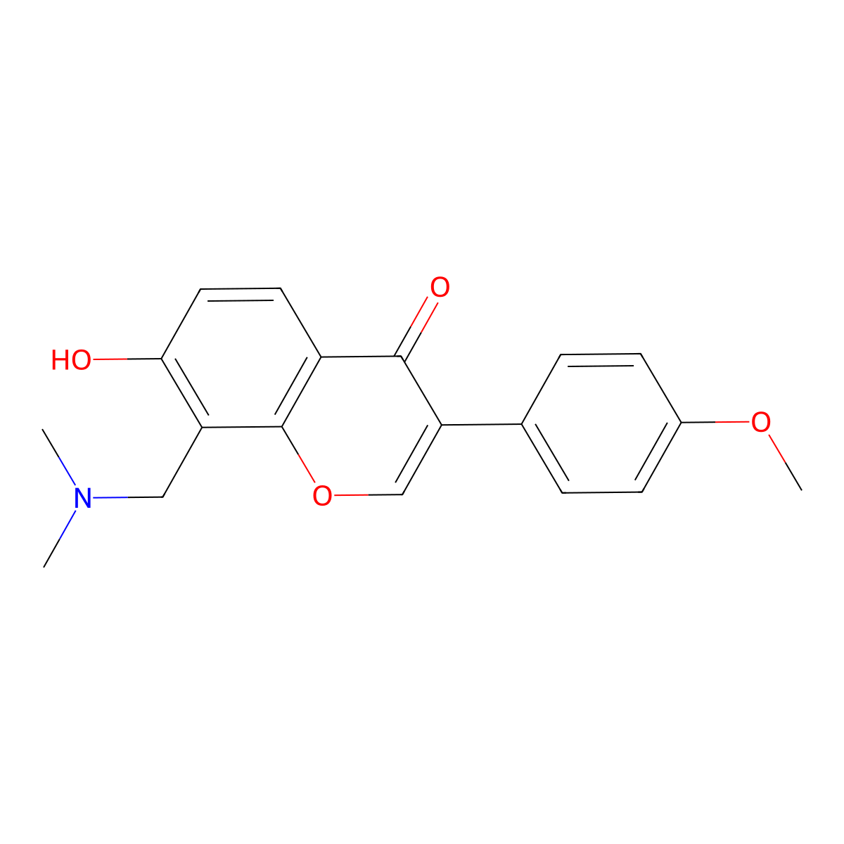 8-((dimethylamino)methyl)-7-hydroxy-3-(4-methoxyphenyl)-4H-chromen-4-one molecular structure, CAS 858766-37-7