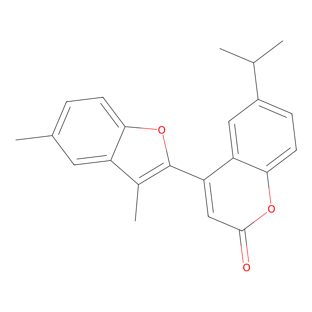 4-(3,5-dimethyl-1-benzofuran-2-yl)-6-(propan-2-yl)-2H-chromen-2-one molecular structure, CAS 858766-57-1